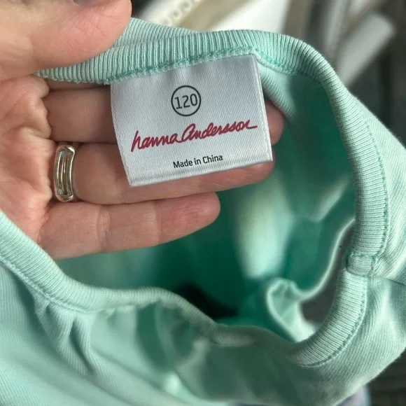Hanna Andersson Mint Green floral dress size 120 (6-7) - Picture 3 of 4
